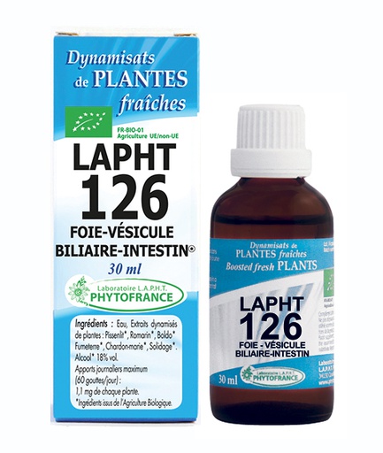 [HOMLAPHT126] Lapht 126 Foie-Vésicule Biliaire Intestin PHYTOFRANCE